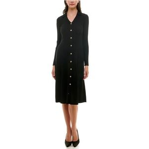 Black Button Down Dress by Maison Tara